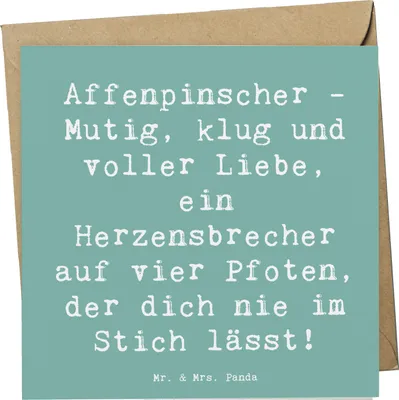 Produktbild von Mr. & Mrs. Panda Grußkarte Spruch Affenpinscher Liebe - Meeresbrise - Geschenk, Hunderassen Vielfalt, doppelkarte, Glückwunschkarte, anlasskarte, verspielter Hund, Pflege