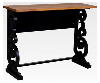 Produktbild von Flurtisch aus Holz in antik schwarz lackiert, 106x36x79H cm