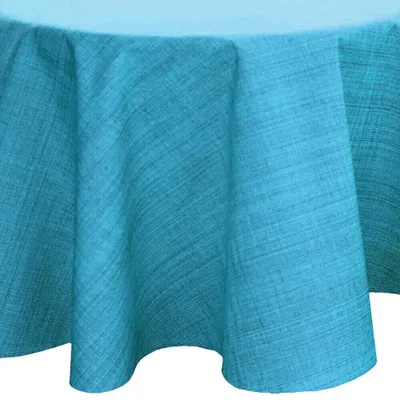 Produktbild von Tischdecke Outdoor Türkis Blau Garten Balkon Tischtuch Ø 145 cm rund witterungsbeständig meliert