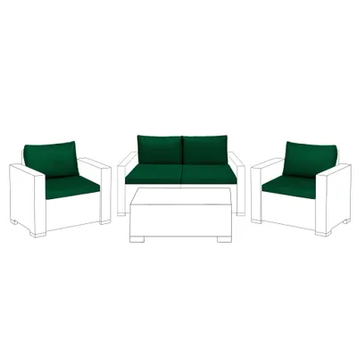 Produktbild von Gartenmöbel Polster Set für Rattanmöbel mit wasserabweisendem Bezug, Sitz- & Rückenkissen, 8 Stück