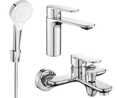 Image de Milo R05 SET Mélangeur lavabo + bain avec accessoires, chrome (71303R05-00)