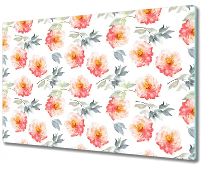 Produktbild von Glas Schneidebrett Herdabdeckplatten Schneideplatten - 80x52 cm - Protea Blumen