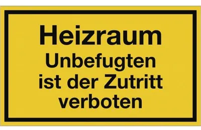 Produktbild von Dreifke® Schild Heizraum Unbefugten ist der Zutritt verboten, Kunststoff, 250...