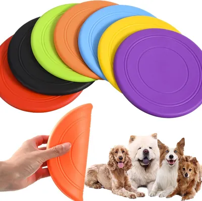 Produktbild von Hunde-Spielzeug 7 Stk Hunde-Frisbees-Hund Frisbee-Hund Flyer-Hund fliegende Scheibe-Weiche Gummi-Scheibe-Training-Große Hunde-Werfen-Fangen-Spielen