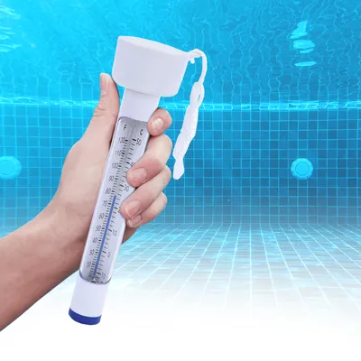 Produktbild von Premium Wasser Thermometer für Pool Schwimmbecken Weiss Skala 0-50°C 19cm