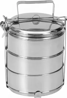 Produktbild von Lunchbox aus Edelstahl mit 3 Behältern