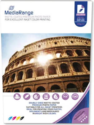 Produktbild von MediaRange Foto Papier matt coated  A4 250g  50 Blatt Dual
