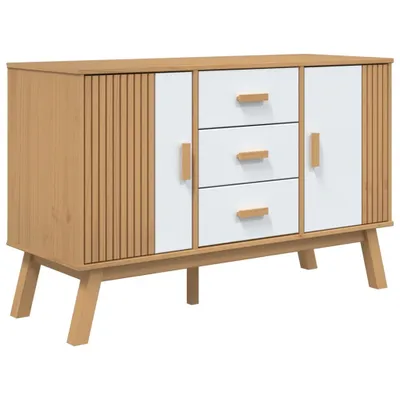 Obrázek produktu pro Příborník OLDEN bílý a hnědý 114x43x73,5 cm masivní borovice