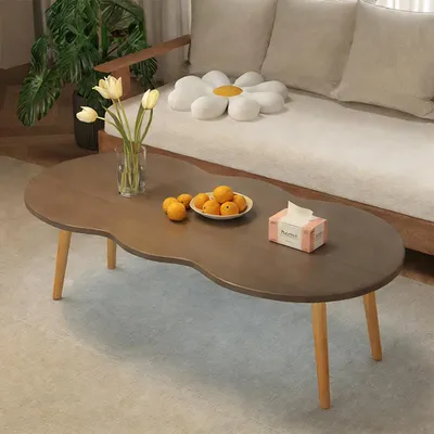 Produktbild von Couchtisch für Wohnzimmer – Moderner Wohnzimmertisch als Sofatisch, rechteckiger Beistelltisch und Teetisch Dunkle Nussbaum-Optik 100*50*30cm【HS254HT】
