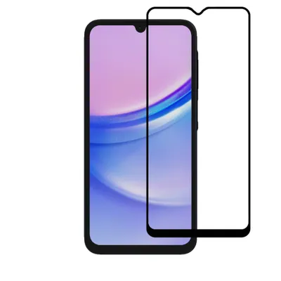 Zdjęcie produktu dla Ochraniacz ekranu odpowiedni dla Samsung Galaxy A15 - Pełne szkło hartowane z zaokrąglonymi krawędziami - Szkło hartowane z zaokrąglonymi rogami