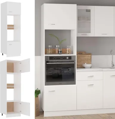 Obrázek produktu pro vidaXL Skříňka do mikrovlnné trouby Lyon Bílá 60x57x207 cm Materiál na bázi dřeva