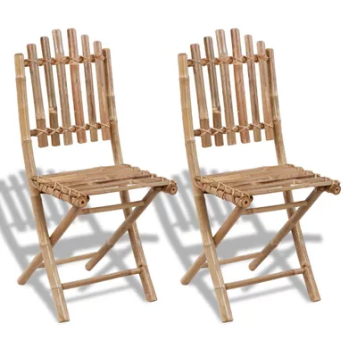 Image de vidaXL Chaises de jardin pliantes 2 pcs. Bambou