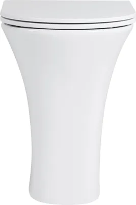 Produktbild von sanicomfort Stand-WC REKIA, erhöht 47 cm, Tiefspüler, spülrandlos, Abgang waagrecht, Sanitärkeramik, weiß, mit WC-Sitz