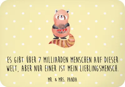 Produktbild von Mr. & Mrs. Panda magnet Roter Panda - Gelb Pastell - Geschenk, Kühlschrankmagnet, Rot, zettelhalter, Lustige Sprüche, tafelmagnet, Liebe, wandmagnet, Liebling, Herz