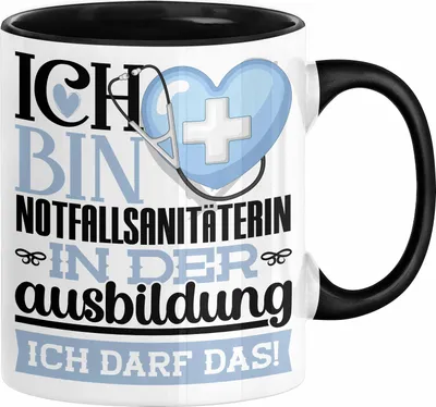 Produktbild von Notfallsanitäterin Ausbildung Start Geschenk Tasse Ich Bin Notfallsanitäterin In Der Ausbildung Ich Darf Das Kaffee-Becher Geschenkidee (Schwarz)