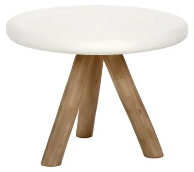 Obrázok produktu pre Konferenčný stolík Pomax Pretoria, biela farba, priemer 60 cm, výška 45 cm