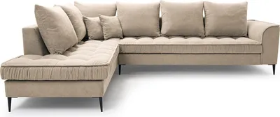 Produktbild von BETTSO Stilvolles Polsterecksofa LILA Seitenauswahl  SORO21 Beige Links