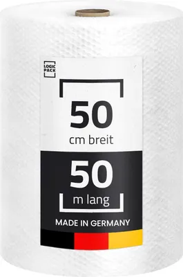 Produktbild von LOGIC PACK 1x Luftpolsterfolie 50my Noppenfolie Verpackungsmaterial 50 cm x 50 m