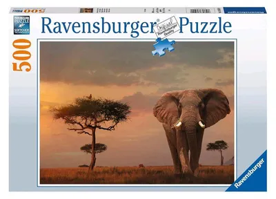 Zdjęcie produktu dla Puzzle Ravensburger "Afrykański Słoń", 500 elementów, model 80509 - Ravensburger - (inne kategorie)