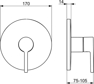 Produktbild von HANSA HANSAVANTIS Fertigset für Brause-Batterie, Pinhebel, für einen Verbraucher, 8261906780