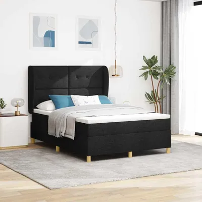 Produktbild von Maison Exclusive - Boxspringbett mit Kopfteil Schwarz 200 x 160 cm Stoff