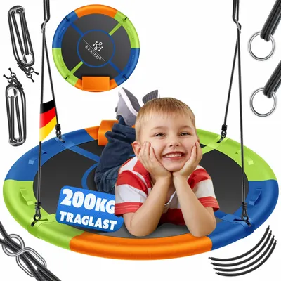 Produktbild von KESSER® Vogelnestschaukel, kreisrund, verstellbar, Durchmesser 60 cm, bis 200 kg belastbar, für Erwachsene und Kinder, für drinnen und draußen, mehrfarbig