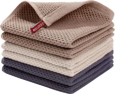 Produktbild von Moosfor Geschirrtücher 100% Baumwolle 6er Set Saugfähig 30x30 cm