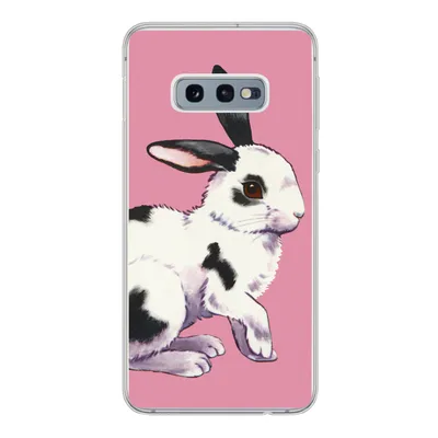 Produktbild von MuchoWow® Handyhülle Schutzhülle Hülle für Samsung Galaxy S10e Kaninchen mit rosa Hintergrund Silikon Softcase Handy Hülle - Handy