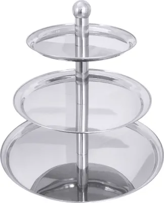 Produktbild von Etagere, aus Edelstahl, hochglanz, 3-stufig, 30/40/50 cm, 49 cm Höhe