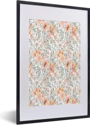 Produktbild von MuchoWow® MuchoWow® Gerahmtes Poster Blumen - Collage - Farben 40x60 cm - Poster mit zchwarzem Bilderrahmen - Poster in Rahmen