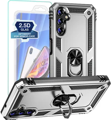 Produktbild von Armor Outdoor Hülle für Samsung Galaxy A14 5G mit 9H Displayglas Displayschutz – Farbe: Silber