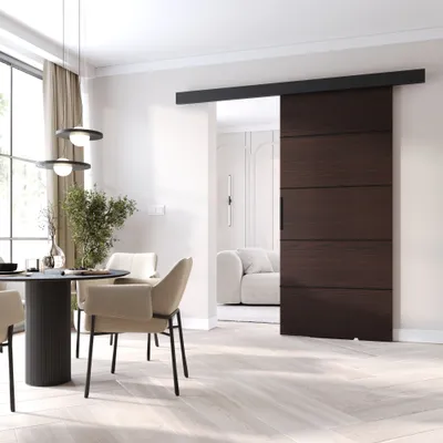 Obrázek produktu pro Interiérové dveře na stěnu BARRET 20 - 96 cm, wenge / černé