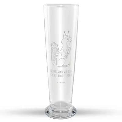 Produktbild von Mr. & Mrs. Panda Weißbierglas Eichhörnchen Blume - Transparent - Geschenk, Weizenbier Glas, Lachen, Bier, Eichhorn, Weizen, Motivation Sprüche, Lustige, Spaß, Bierglas