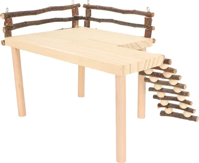 Image de Jouets d'escalade pour hamster en bois Plateforme d'escalade pour hamster en bois naturel avec échelle d'escalade pour manger, jouer et se reposer