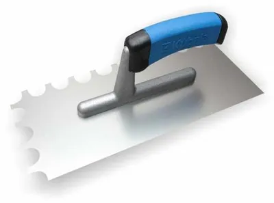 Obrázek produktu pro KUBALA - hladítko nerezové 270x130mm půlkulaté zuby, plech 0,7mm - dvousložková rukojeť