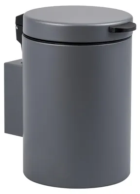 Produktbild von bremermann runder Wand-Kosmetikeimer 3 Liter inkl. Wandhalterung zum Kleben oder Bohren, grau