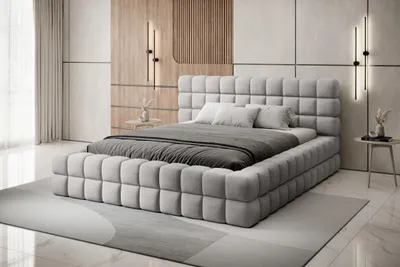 Produktbild von Polsterbett mit Stauraum 180x200 DELVIRO - hellgrau 1