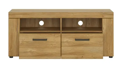 Produktbild von Lowboard CORTINA, 127,6x40,9x55,8 cm (BxTxH), 2 offene Fächer, 2 Schubladen, 2 Kabeldurchlässe