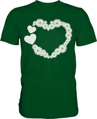 Produktbild von Gärtner Gänseblümchen Herz Shirt Garten Motiv – Bottle Green / M
