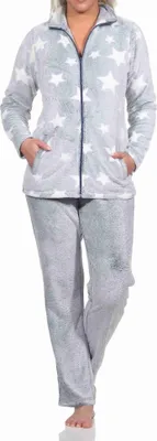 Produktbild von Damen Hausanzug in Sterneoptik aus kuschelig warmen ;blau,36