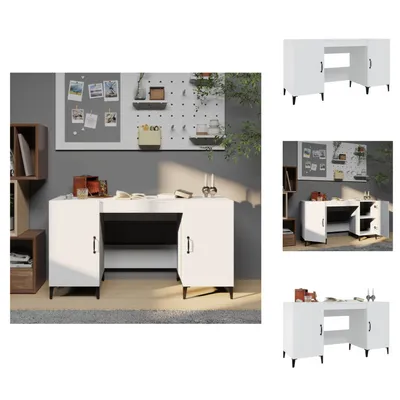 Image de vidaXL Bureau blanc 140x50x75 cm Bois composite - Bureaux