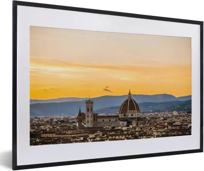 Produktbild von MuchoWow® MuchoWow® Gerahmtes Poster Florenz - Sonne - Kathedrale 60x40 cm - Poster mit zchwarzem Bilderrahmen - Schlafzimmer - Plakat in Rahmen - Drucken