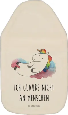 Produktbild von Mr. & Mrs. Panda Wärmekissen Einhorn Wolke 7 - Weiß - Geschenk, Unicorn, Bettflasche, Wärmflaschen mit Bezug, Wärmflasche, gummi, Lustig, Einhörner, Menschen, Glaube