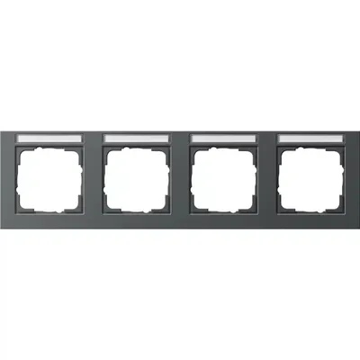 Produktbild von Gira 109423 4fach-Abdeckrahmen BSF waagerecht Gira E2 Anthrazit