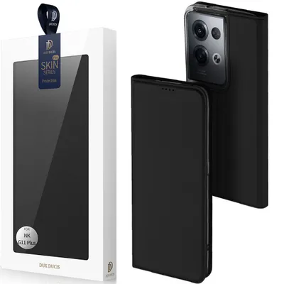 Zdjęcie produktu dla Dux Ducis Skin Pro Etui Oppo Reno 8 Pro Pokrowiec Z Klapką Portfel Na Kartę Podstawka Czarne