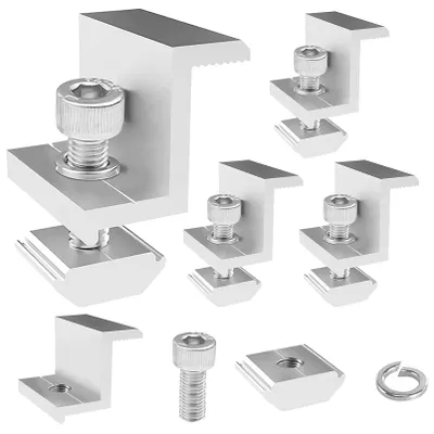 Solarmodul-Randklemme 40 mm, 4 Stück, Aluminium, für Modulrahmen 30–40 mm