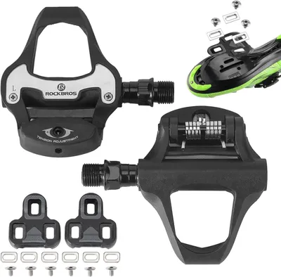 Produktbild von ROCKBROS Rennrad Pedale Kompatibel mit Look KEO System, Klickpedale mit Cleats 4.5°, Leichtbau Kunststoffplattform