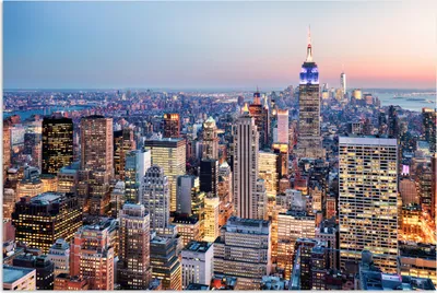 Produktbild von MuchoWow® Poster New York - Skyline - Nacht 120x80 cm - Bilder