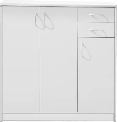 Produktbild von Kommode - Weiß matt - 109 x 112 cm - 3 Türen - 2 Schubladen - 5 Einlegeböden