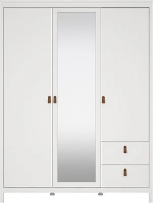 Zdjęcie produktu dla Madrid szafa 199x150x59cm, 2 drzwi, 1 drzwi z lustrem, 2 szuflady biały.